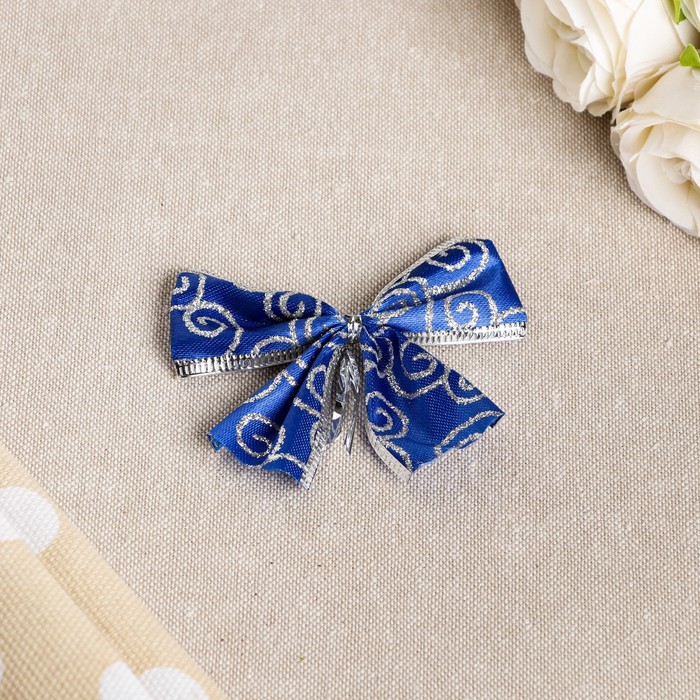 Бант праздничный "Грациозный", синий, 8 х 7 см