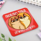 Магнит на холодильник «Люблю тебя нежно-нежно», 7 х 7 см - Фото 3