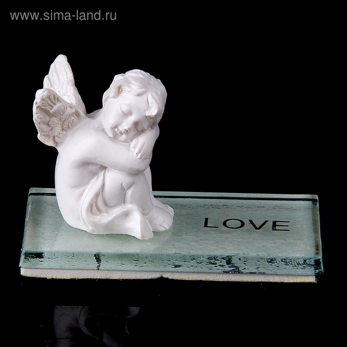 Сувенир полистоун "Ангел на стекле" Любовь 3,2х5х2,5 см - Фото 1