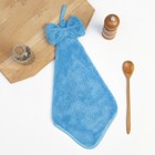 Кухонное полотенце Доляна "Бантик"цв.синий  28х40 см, микрофибра, 100% п/э - фото 321658175