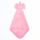 Кухонное полотенце Доляна "Бантик"цв.розовый  28х40 см, микрофибра, 100% п/э - Фото 2
