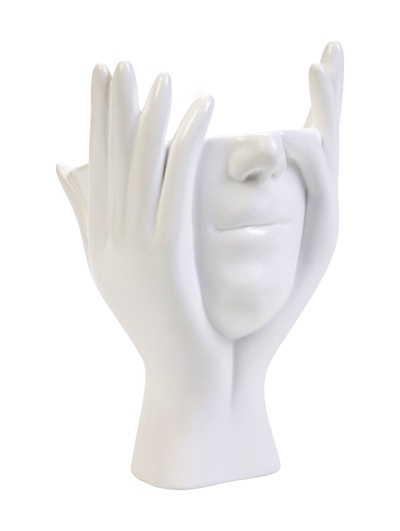 Фигурное кашпо для цветов «Мечты в руках», 380 мл, 20×13.5×13 см, гипс, белое