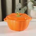 Горшочек из жаропрочной керамики для запекания «Тыква», 400 мл, 16×13×8,5 см, посуда для Хэллоуина, цвет оранжевый - фото 9447124