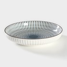 Тарелка керамическая десертная «Иллюзия», d=18 см, цвет белый и серый - Фото 2