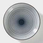 Тарелка керамическая десертная «Иллюзия», d=18 см, цвет белый и серый - Фото 1