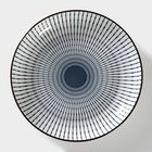 Тарелка керамическая обеденная «Иллюзия», d=21 см, цвет белый и серый - фото 297188474