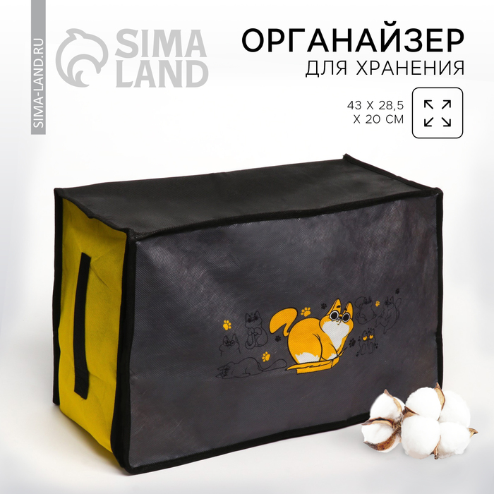 Органайзер для хранения белья, кофр с pvc-окном «Кошки», 43 х 28,5 х 20 см. - Фото 1