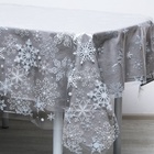 Скатерть одноразовая на стол «С Новым годом», снежинки, 130 х 200 см - фото 43588187