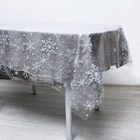 Скатерть одноразовая на стол «С Новым годом», снежинки, 130 х 200 см - фото 43588188