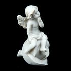 Сувенир полистоун "Задумчивый ангелок на розочке" МИКС 6,5х3,5х3,8 см - Фото 2