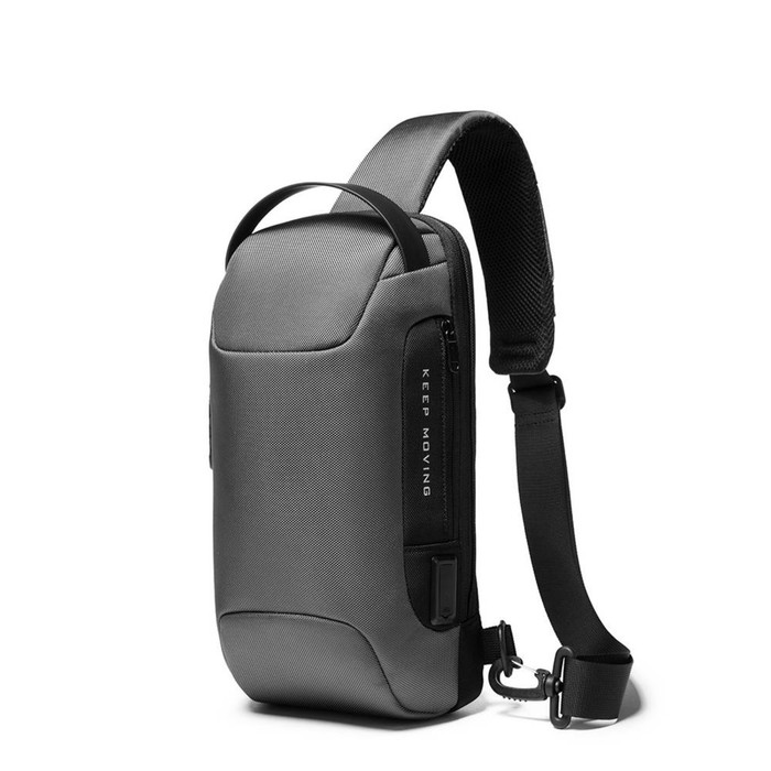 BG22085 Рюкзак-слинг Bange, отдел на молнии, с USB, цвет серый (9.7"), 18х10х34см - Фото 1