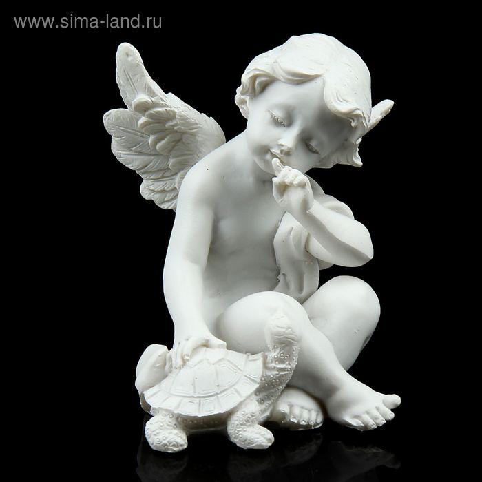 Сувенир полистоун "Ангелок со зверюшкой" 7,5х5,3х5,7 см - Фото 1
