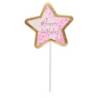 Топпер «С днём рождения. Звезда», цвет розовый - фото 318693206