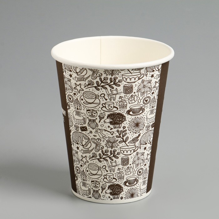 Стакан бумажный "Take Away COFFEE" для горячих напитков, 350 мл, диаметр 90 мм - фото 1911636302