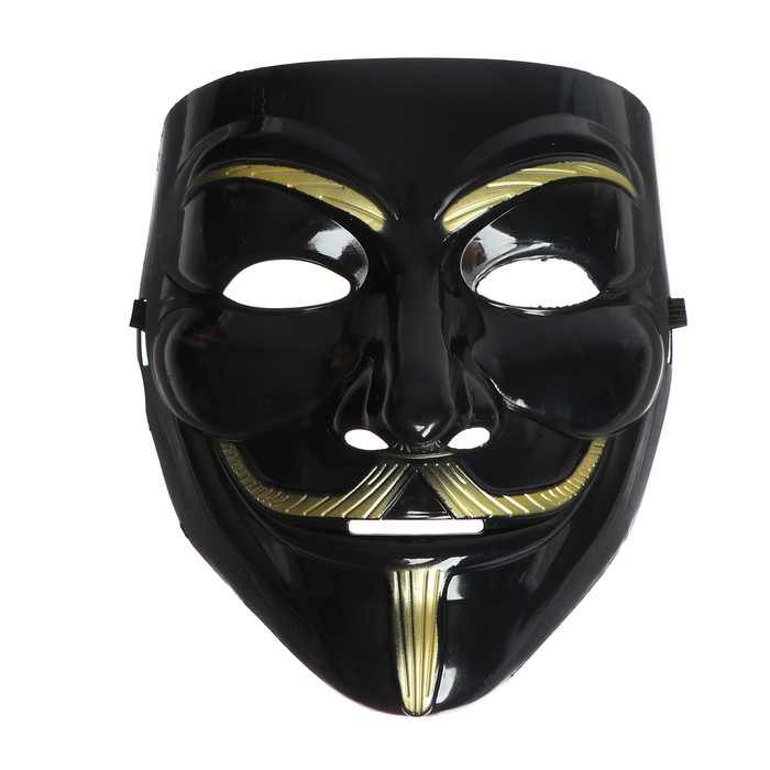 Карнавальная маска «Гай Фокс», цвет чёрный - Фото 1