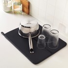 Коврик для сушки посуды НЮХОЛИД, 44x36 см, цвет темно-серый - Фото 2