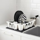 Коврик для сушки посуды НЮХОЛИД, 44x36 см, цвет темно-серый - Фото 4