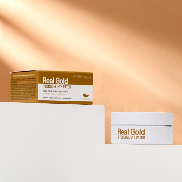 Гидрогелевые патчи антивозрастные Real Gold с золотом и пептидами, 60 шт. 24841