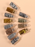 Блёстки для декора ногтей «Звездопад», 12 бутылочек, мелкие/средние/крупные, разноцветные - Фото 2