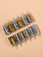 Блёстки для декора ногтей «Звездопад», 12 бутылочек, мелкие/средние/крупные, разноцветные - Фото 4