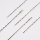 Иглы швейные №1/5, с золотым ушком, d=0.93 мм, 5 см, набор 10 шт. - Фото 2