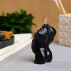 Фигурная свеча "Мужской торс №2" черная с поталью, 9см - фото 6493906