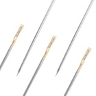 Иглы швейные, d=0.9 мм, 3.6 - 4.2 см, с золотым ушком, самовдеваемые, 12 шт. - Фото 2