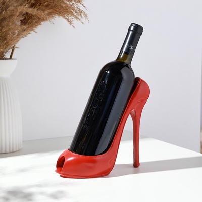 Подставка для бутылки «Туфля», красная, 23×9×19 см