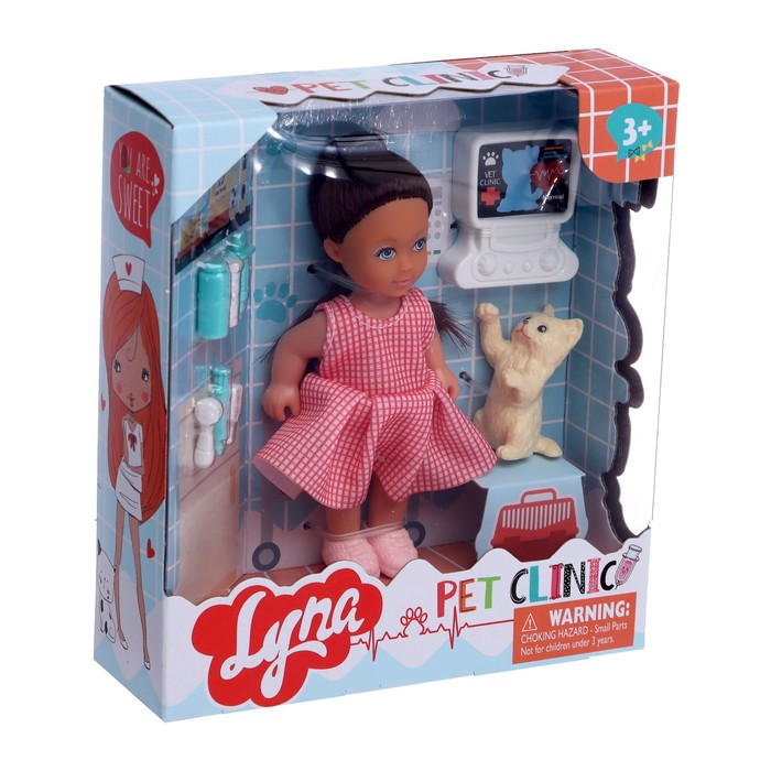 Кукла малышка Lyna с питомцем и аксессуарами, МИКС - фото 1891158380