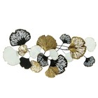 Декор настенный металл "Лепестки" белые и чёрные с золотом 57,5х6,5х121 см 7090425