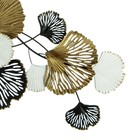 Декор настенный металл "Лепестки" белые и чёрные с золотом 57,5х6,5х121 см 7090425