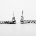 Серьги висячие со стразами «Водопад» на прямоугольнике, белые в серебре, 9 см - Фото 2