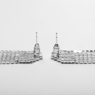 Серьги висячие со стразами «Водопад» мини треугольник, белые в серебре, 8 см - Фото 2