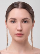 Серьги висячие со стразами «Водопад», 14 см, белые в золоте - фото 67172995