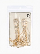 Серьги висячие со стразами «Водопад», 14 см, белые в золоте 7481050