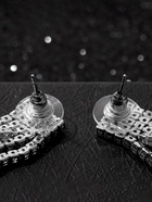 Серьги висячие со стразами «Водопад» прямые нити, цвет белый в серебре, 11.5 см - фото 54724374