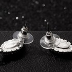 Серьги висячие со стразами «Цветы циркония» нить из листьев, цвет белый в серебре, 8,5см - фото 53570706