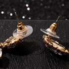 Серьги висячие со стразами "Цветы циркония" нить из листьев, цвет белый в золоте - фото 804641675