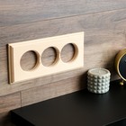 Рамка - накладка для розетки и выключателя "Ретро", тройная, 12х26х1 см, d=6 см, массив бука - фото 24468633