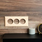 Рамка - накладка для розетки и выключателя "Ретро", тройная, 12х26х1 см, d=6 см, массив бука - фото 24468634