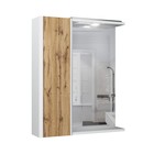 Зеркало шкаф для ванной комнаты Домино Uno 60, Дуб Вотан, с подсветкой, левый - Фото 1