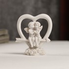 Сувенир полистоун "Ангелочки в сердце" 6х5,5х3 см - фото 319843148