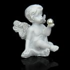 Сувенир полистоун "Ангелочек с жемчужиной" 4,3х4х3 см - Фото 2