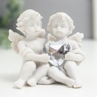 Сувенир полистоун "Ангелочки с хрустальным сердцем" 6,5х7,5х5 см МИКС - Фото 3