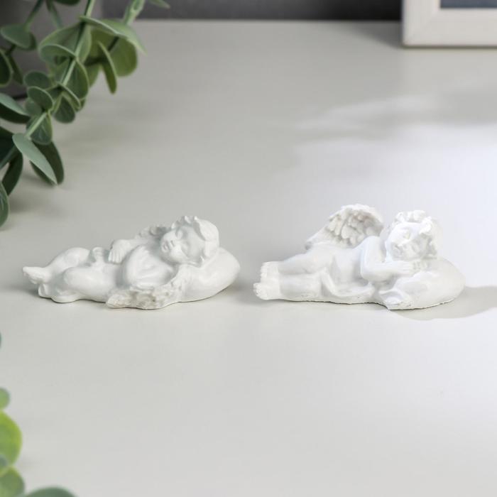 Фигурка полистоун «Ангелочек спящий с сердечком», 2.5×6.5×3 см, МИКС - Фото 1