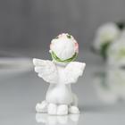 Сувенир полистоун "Ангел в венке из роз в молитве" МИКС 6х4х2,6 см - фото 9541433