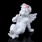 Сувенир полистоун "Ангел в венке из роз на отдыхе" 4,5х6,5х3,5 см - Фото 2