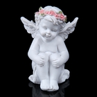 Сувенир полистоун "Ангел в венке из роз" 6,5х5х5 см - Фото 1