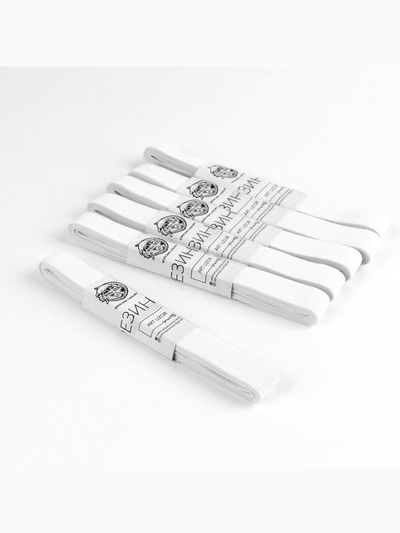 Резинки бельевые, 20 мм, 2±0.5 м, набор 6 шт., белые