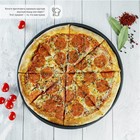 Форма для пиццы Доляна «Жаклин», 33×1.5 см, перфорированная, антипригарное покрытие, цвет чёрный - Фото 6